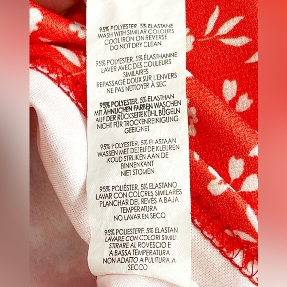 Nasty Gal Collection Floral Ruched Skirt Red White Floral Size 8 - Picture 5 of 5